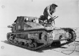 A Bren carrier used as a main battle tank