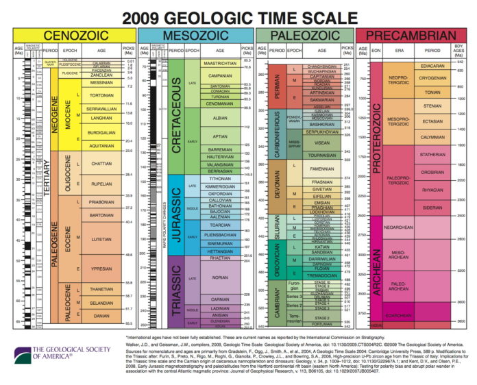 Carta stratigrafica ufficiale 2009